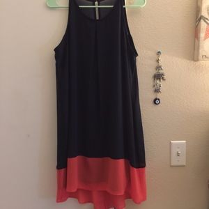 I.N. San Francisco dark blue and pink dress size L